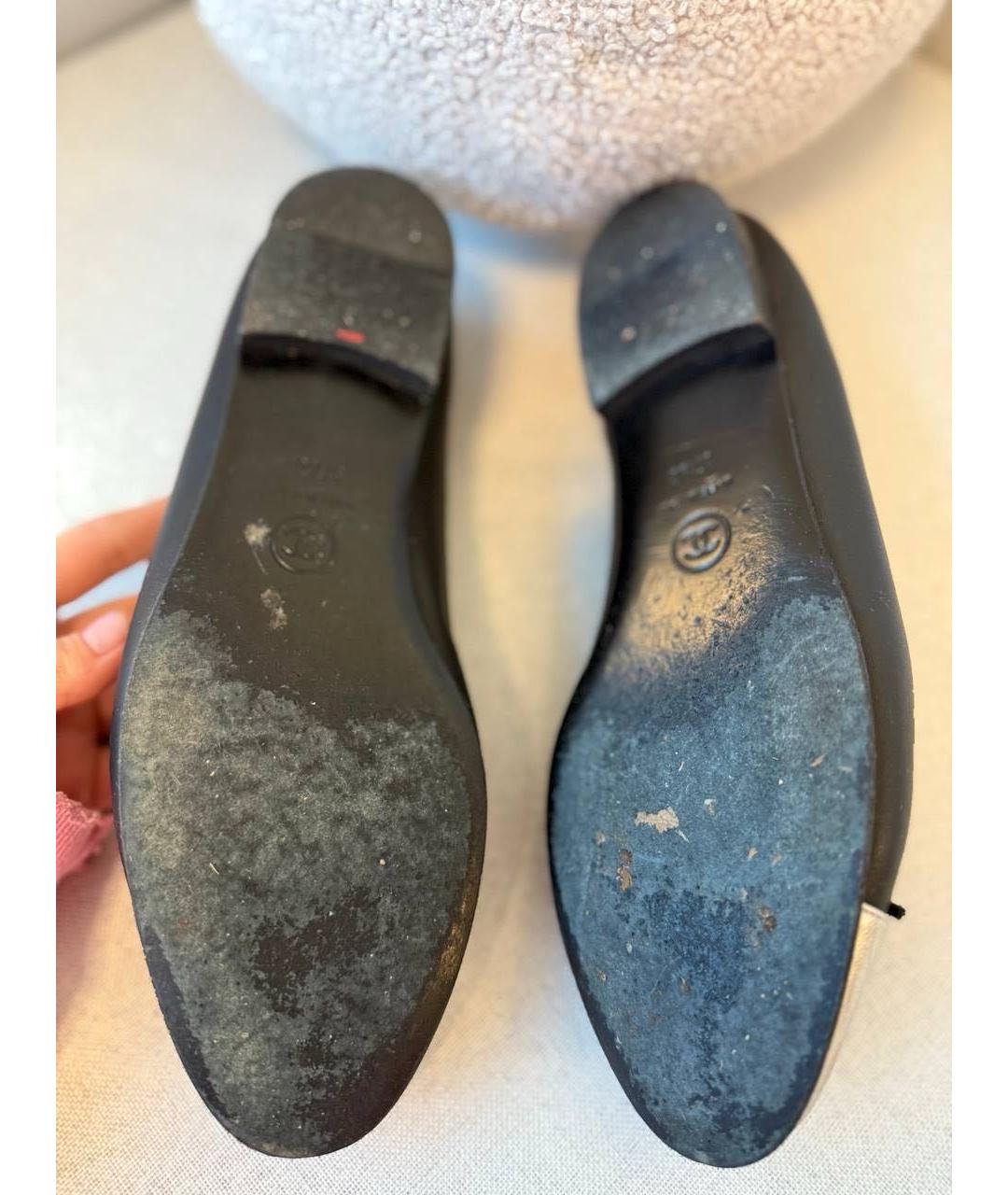 CHANEL Черные кожаные балетки, фото 6