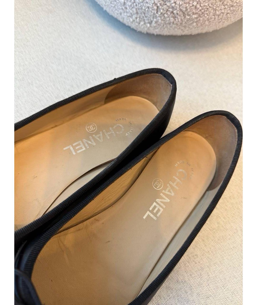 CHANEL Черные кожаные балетки, фото 3