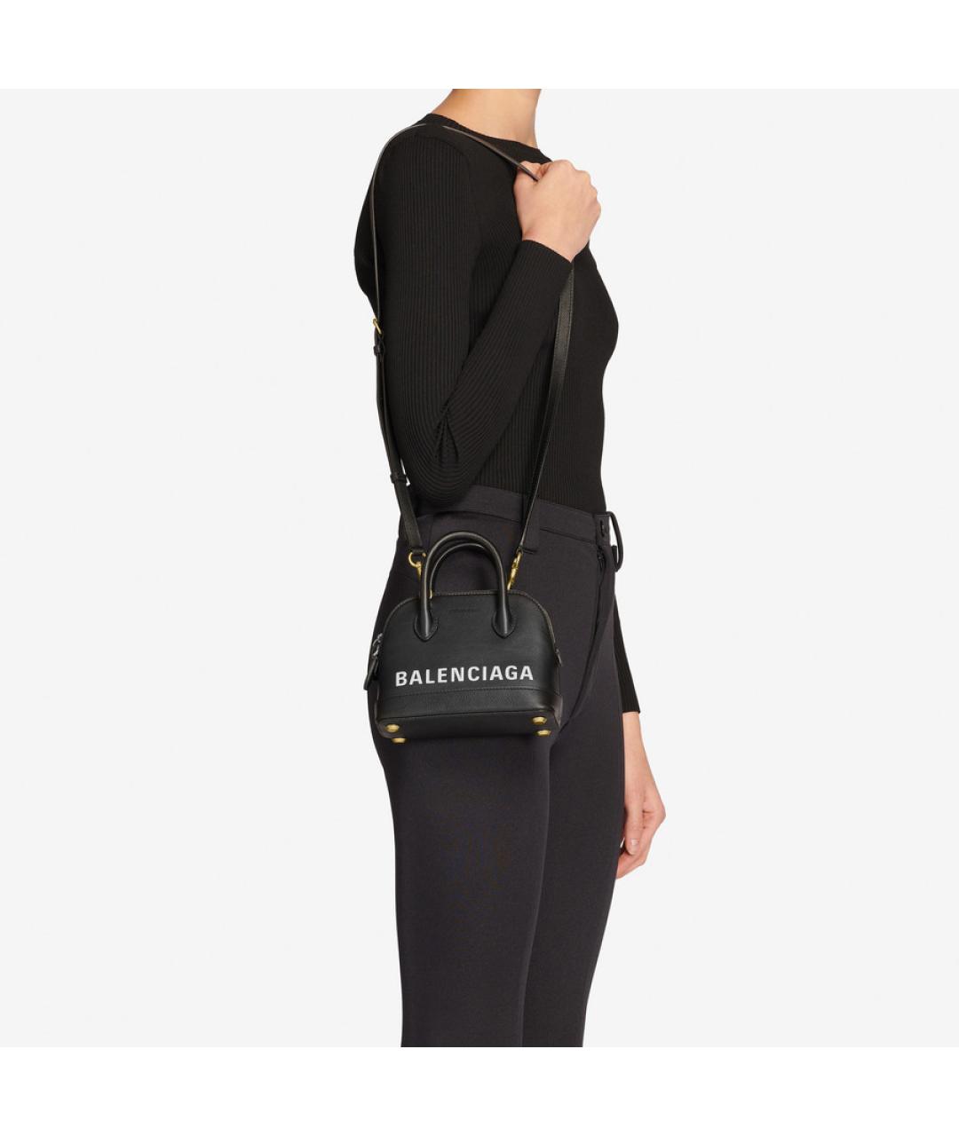 BALENCIAGA Черная кожаная сумка через плечо, фото 8