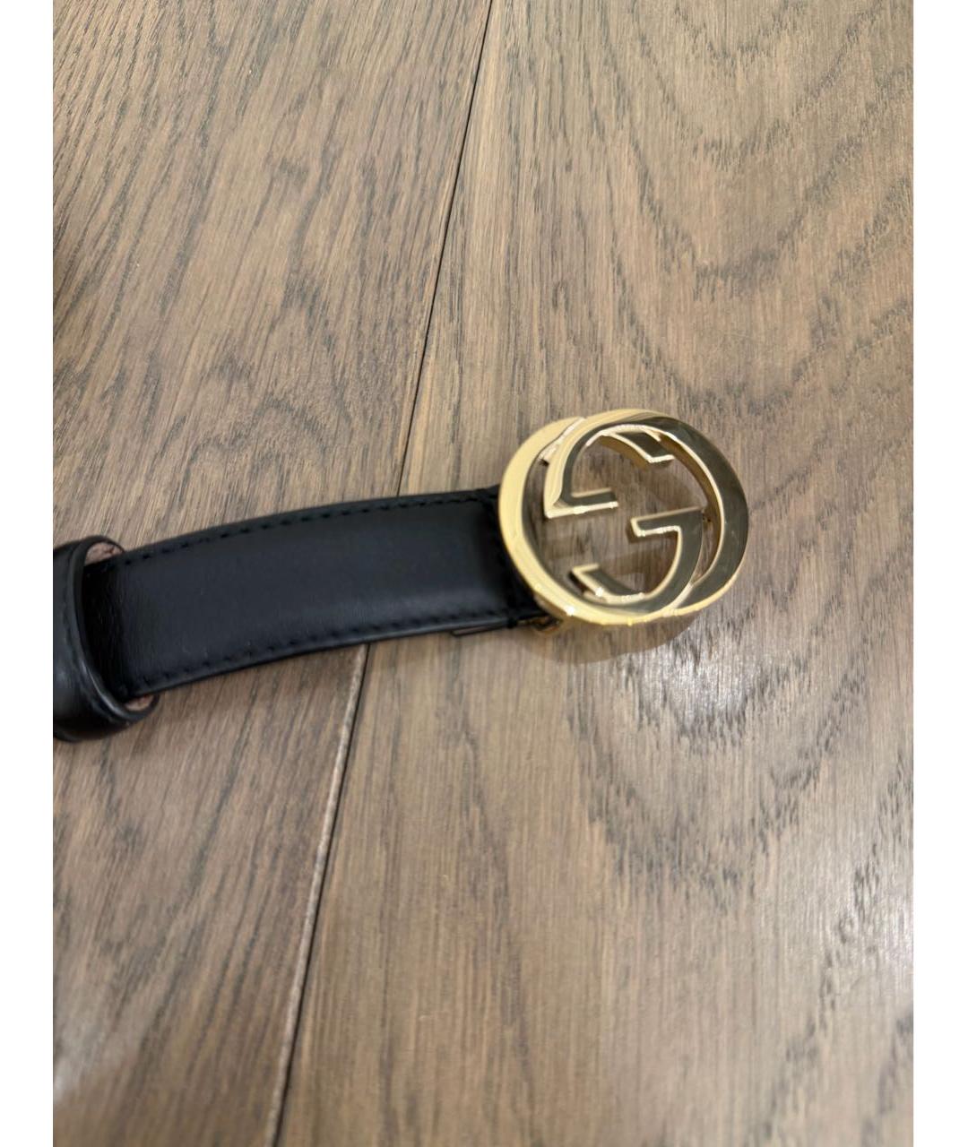 GUCCI Черный кожаный ремень, фото 2