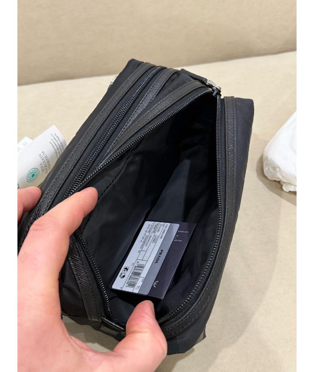 PRADA Черная барсетка, фото 5