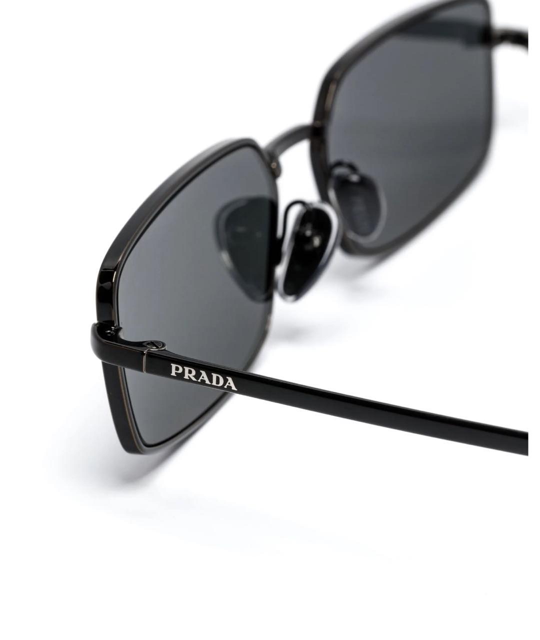 PRADA Черные металлические солнцезащитные очки, фото 2