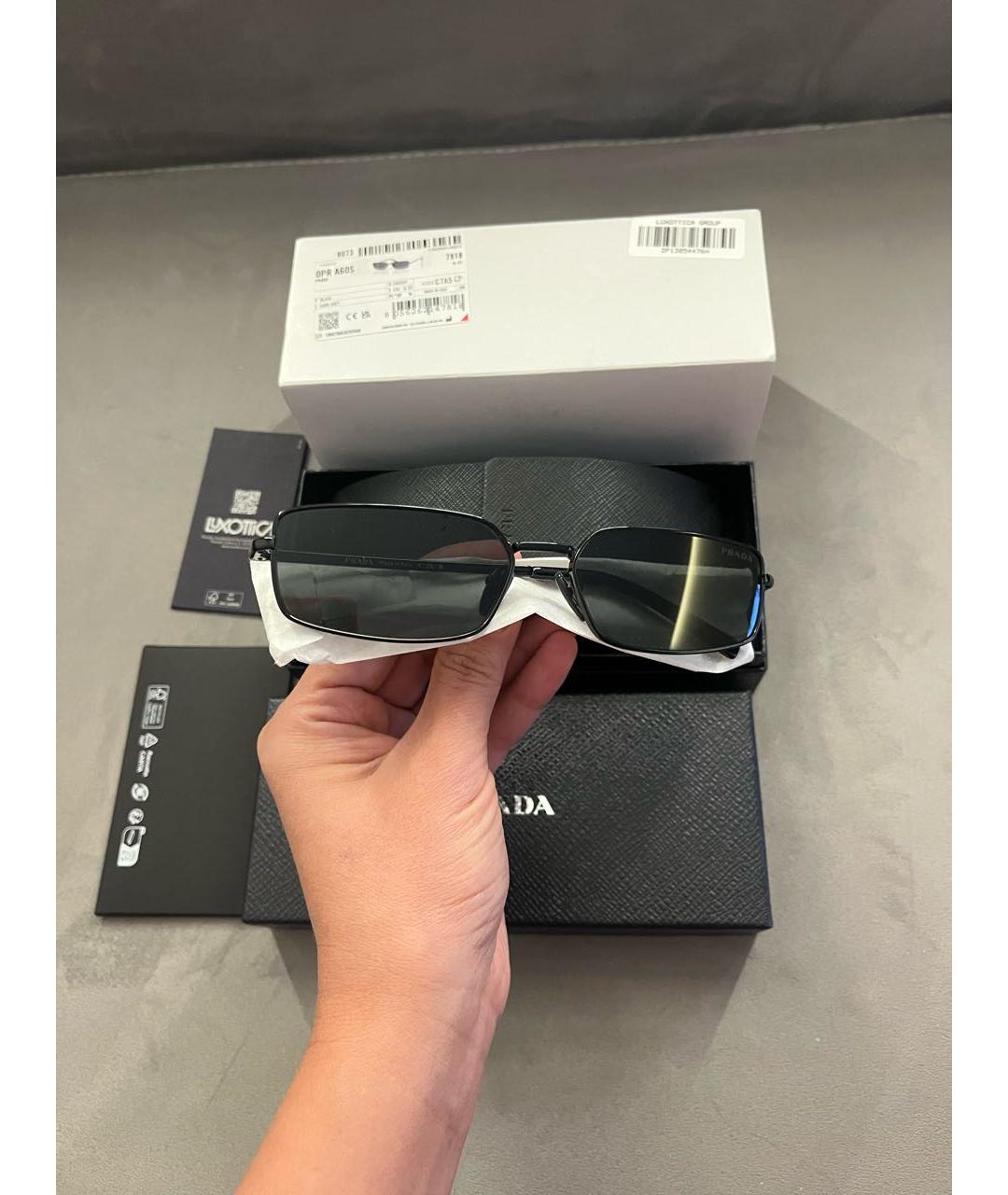 PRADA Черные металлические солнцезащитные очки, фото 6