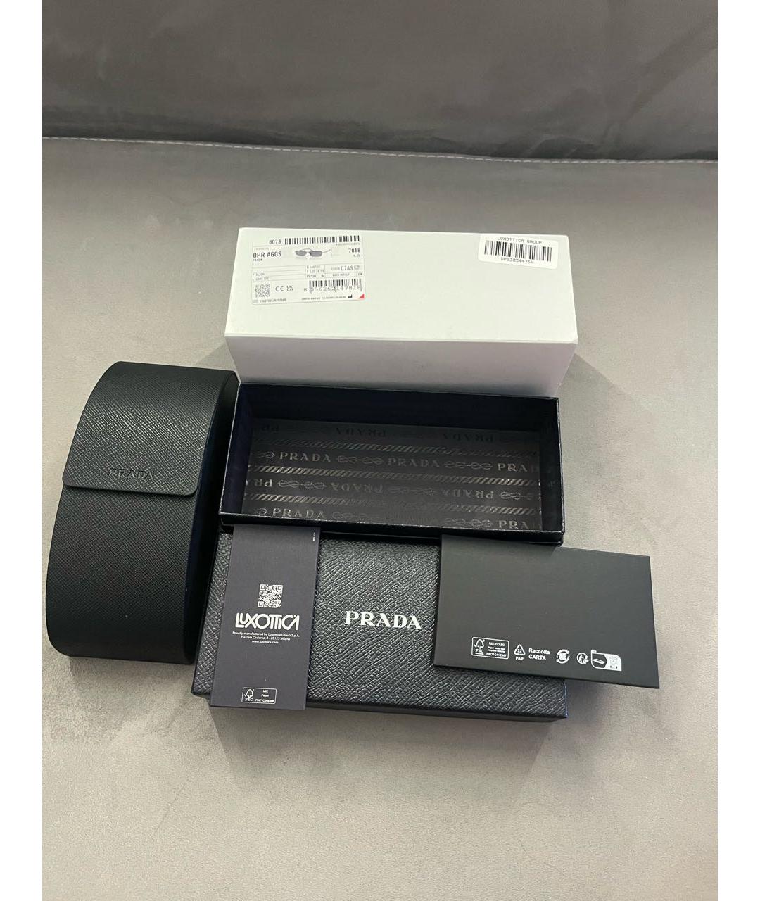 PRADA Черные металлические солнцезащитные очки, фото 3