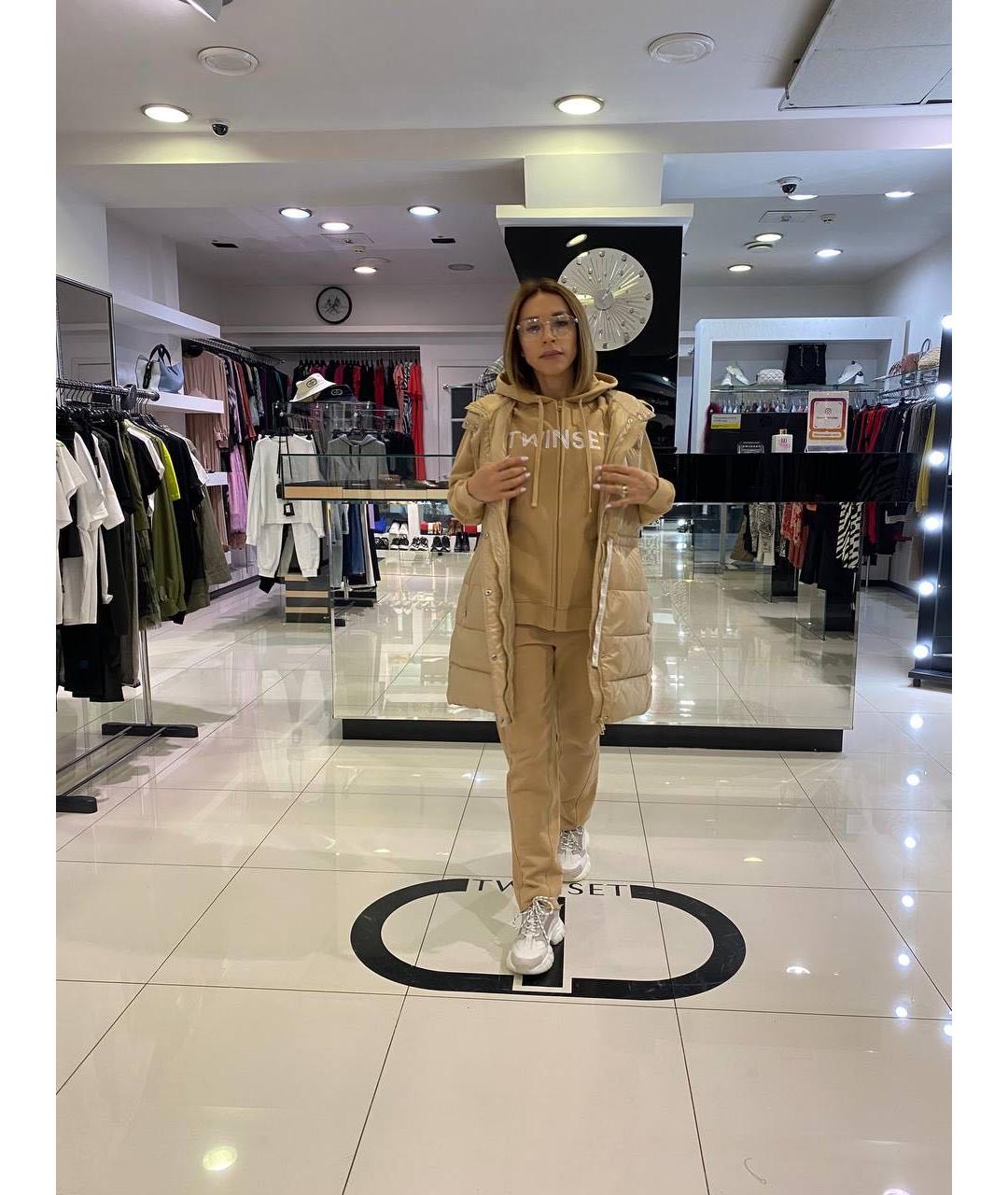 TWIN-SET Бежевый полиамидовый жилет, фото 8