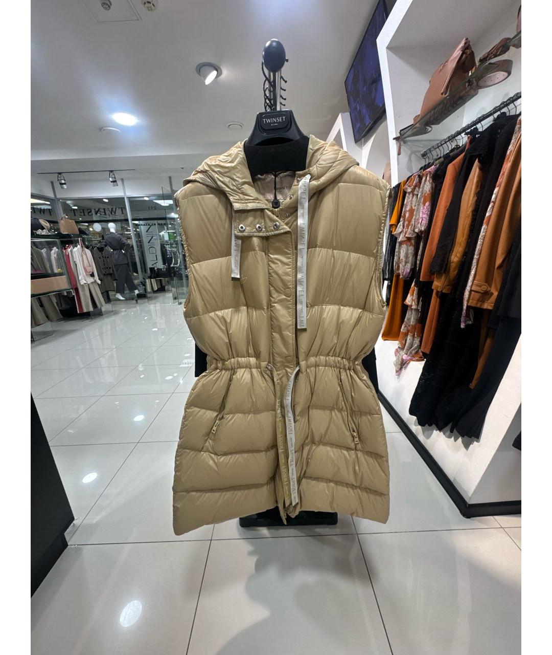 TWIN-SET Бежевый полиамидовый жилет, фото 9