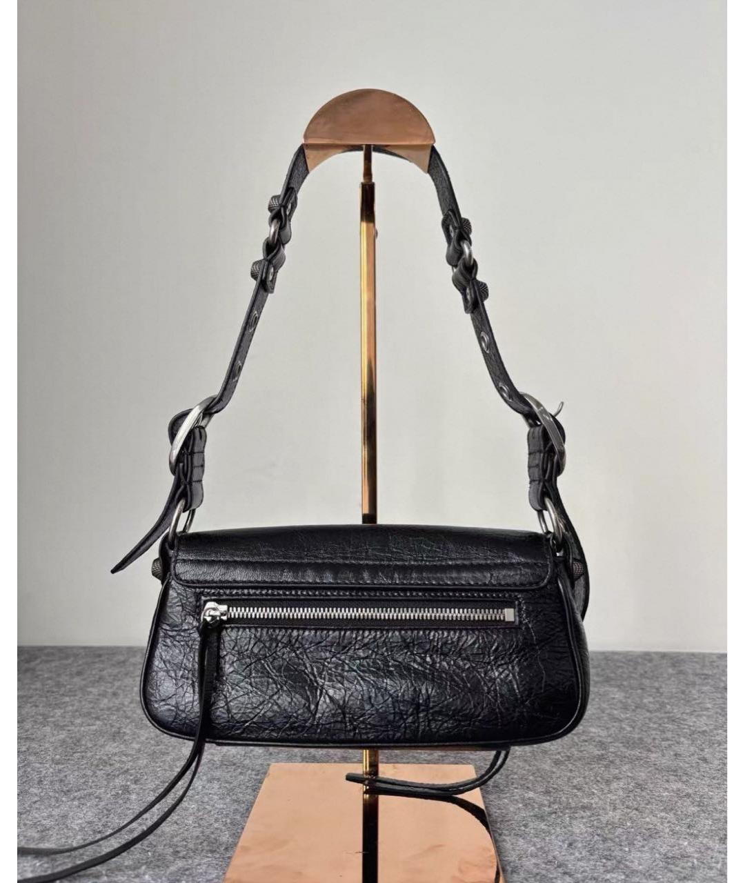 BALENCIAGA Черная кожаная сумка с короткими ручками, фото 3