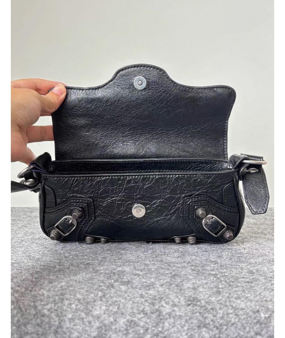 BALENCIAGA Черная кожаная сумка с короткими ручками, фото 4