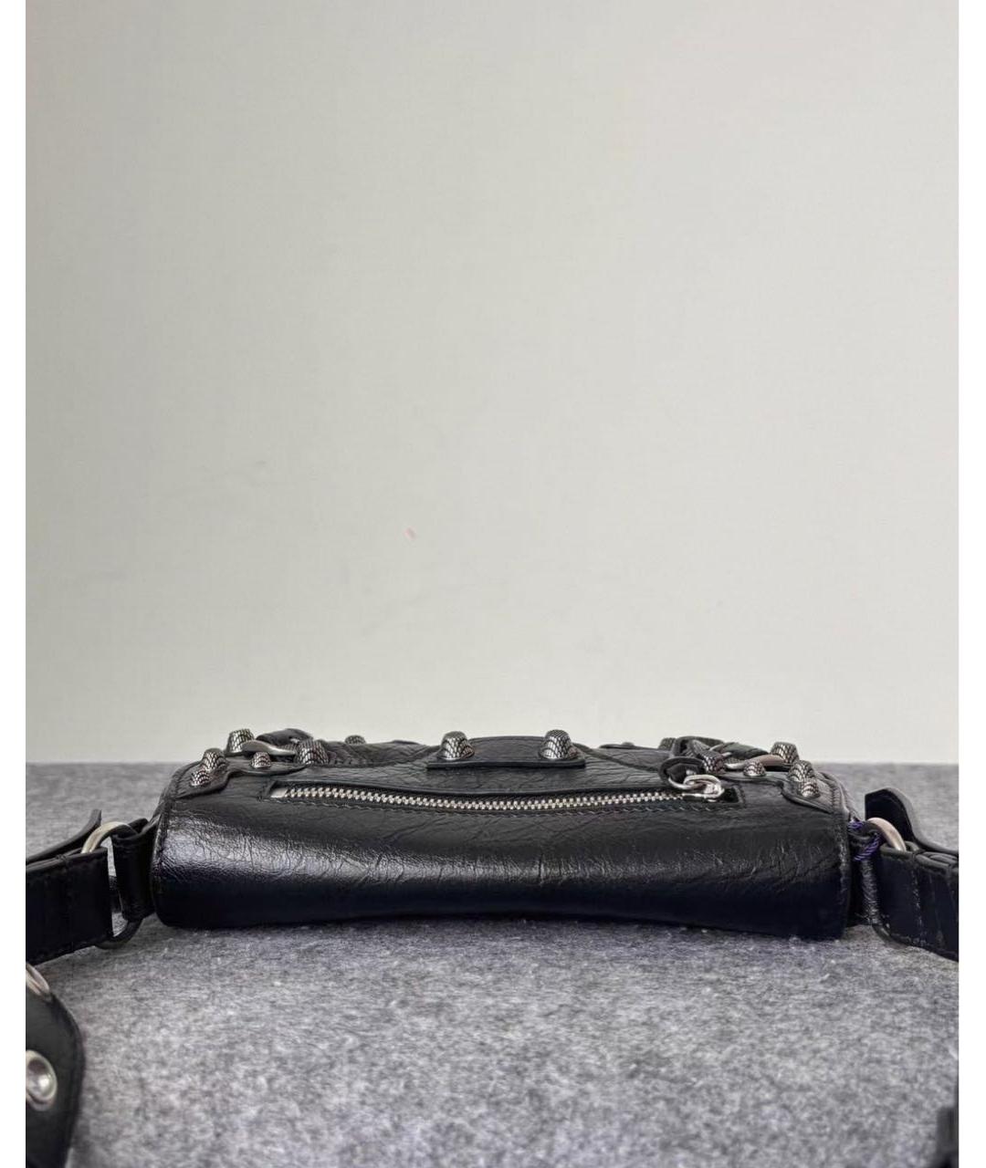 BALENCIAGA Черная кожаная сумка с короткими ручками, фото 7