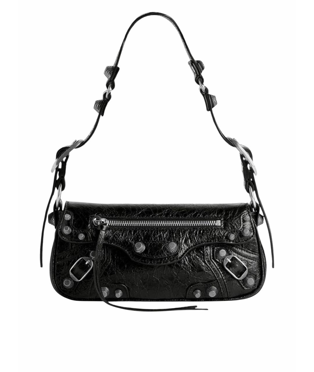 BALENCIAGA Черная кожаная сумка с короткими ручками, фото 1