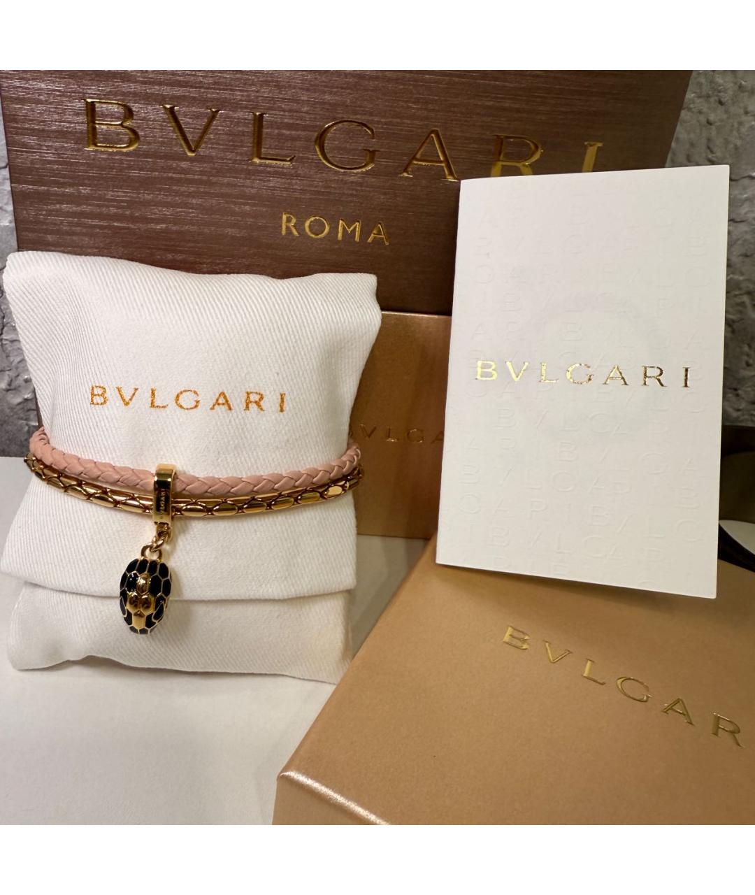 BVLGARI Розовый латунный браслет, фото 2