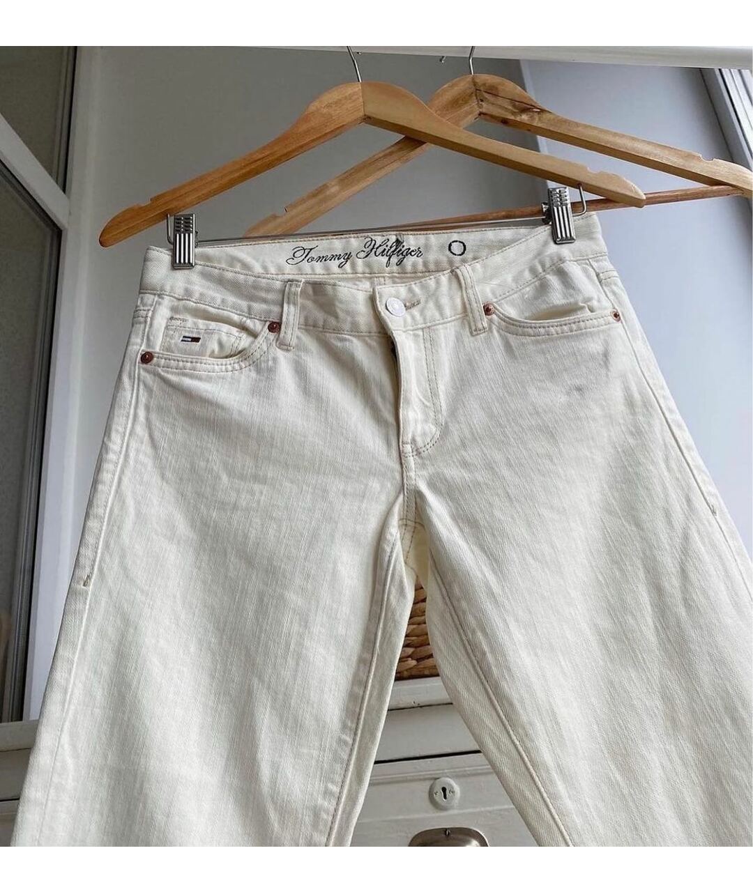 HILFIGER COLLECTION Белые хлопко-полиэстеровые прямые джинсы, фото 7