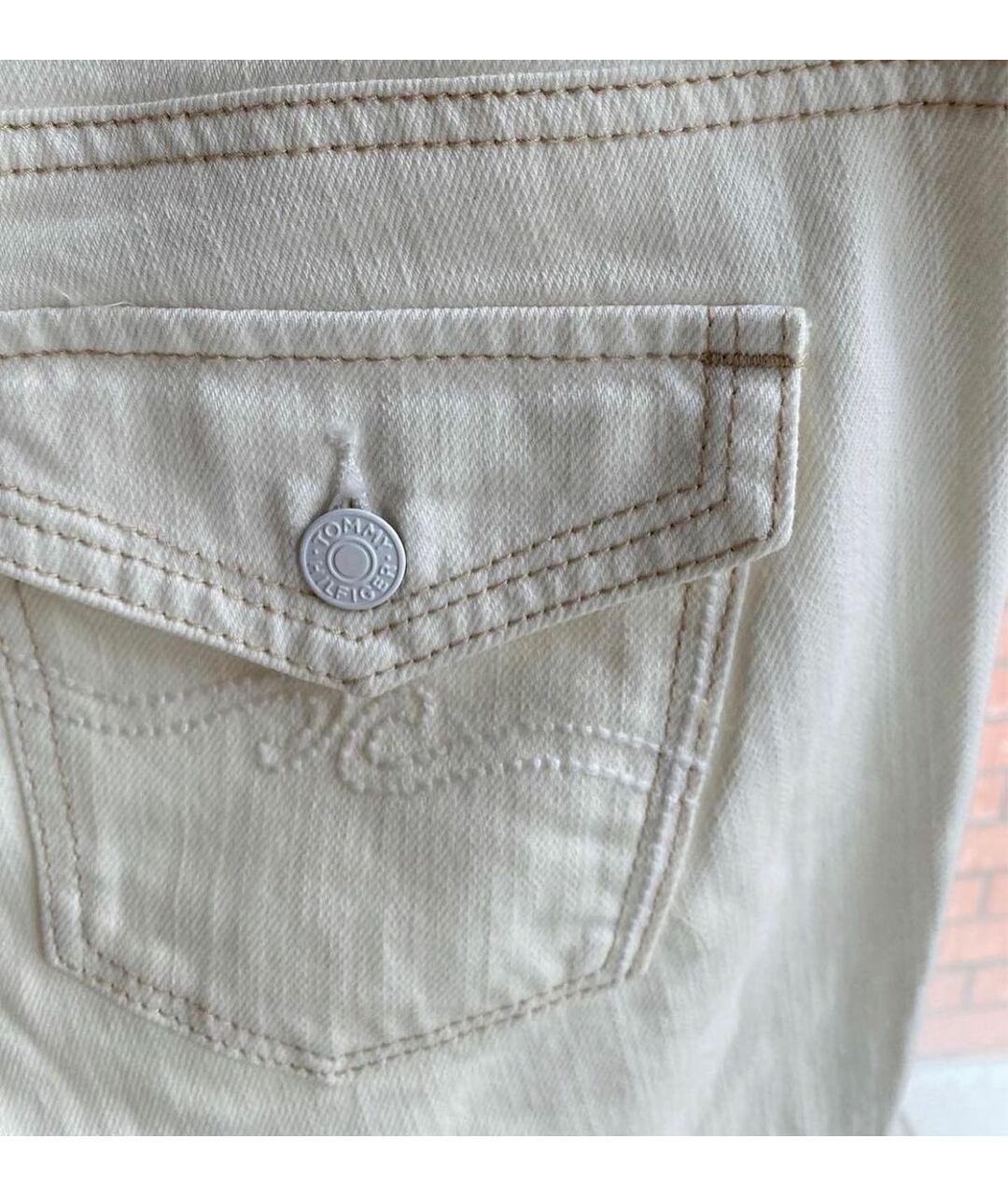 HILFIGER COLLECTION Белые хлопко-полиэстеровые прямые джинсы, фото 5
