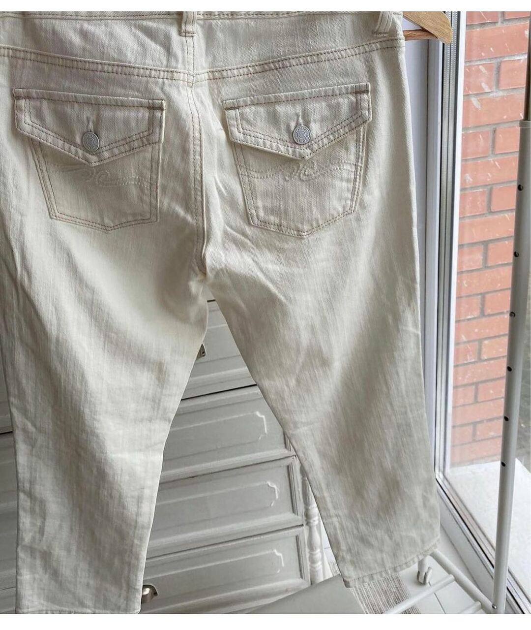 HILFIGER COLLECTION Белые хлопко-полиэстеровые прямые джинсы, фото 2