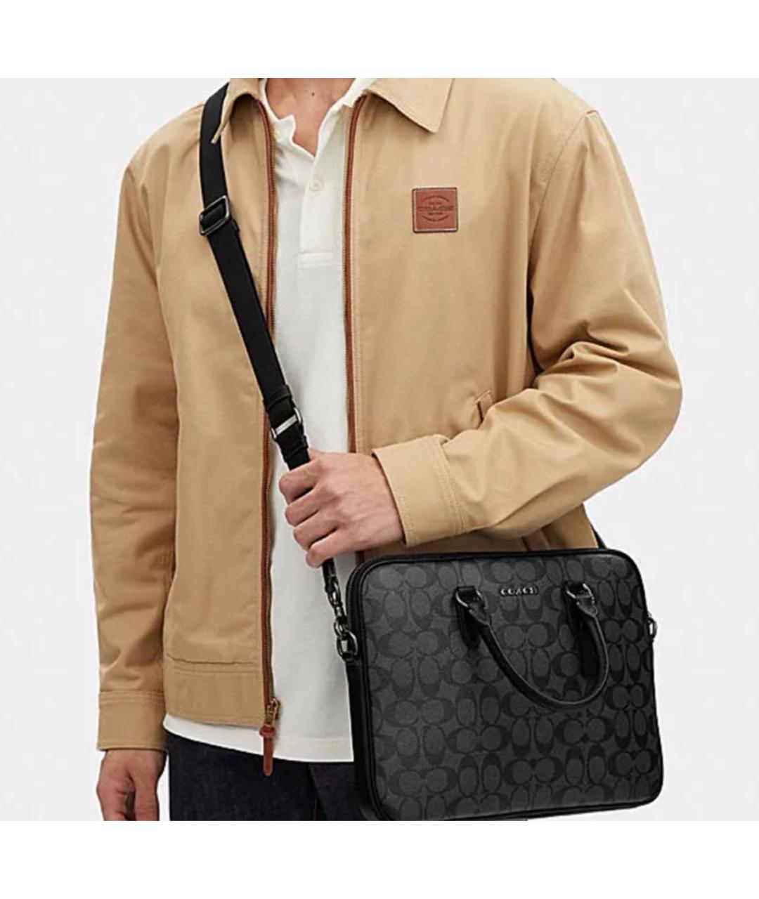 COACH Черная сумка на плечо из искусственной кожи, фото 8