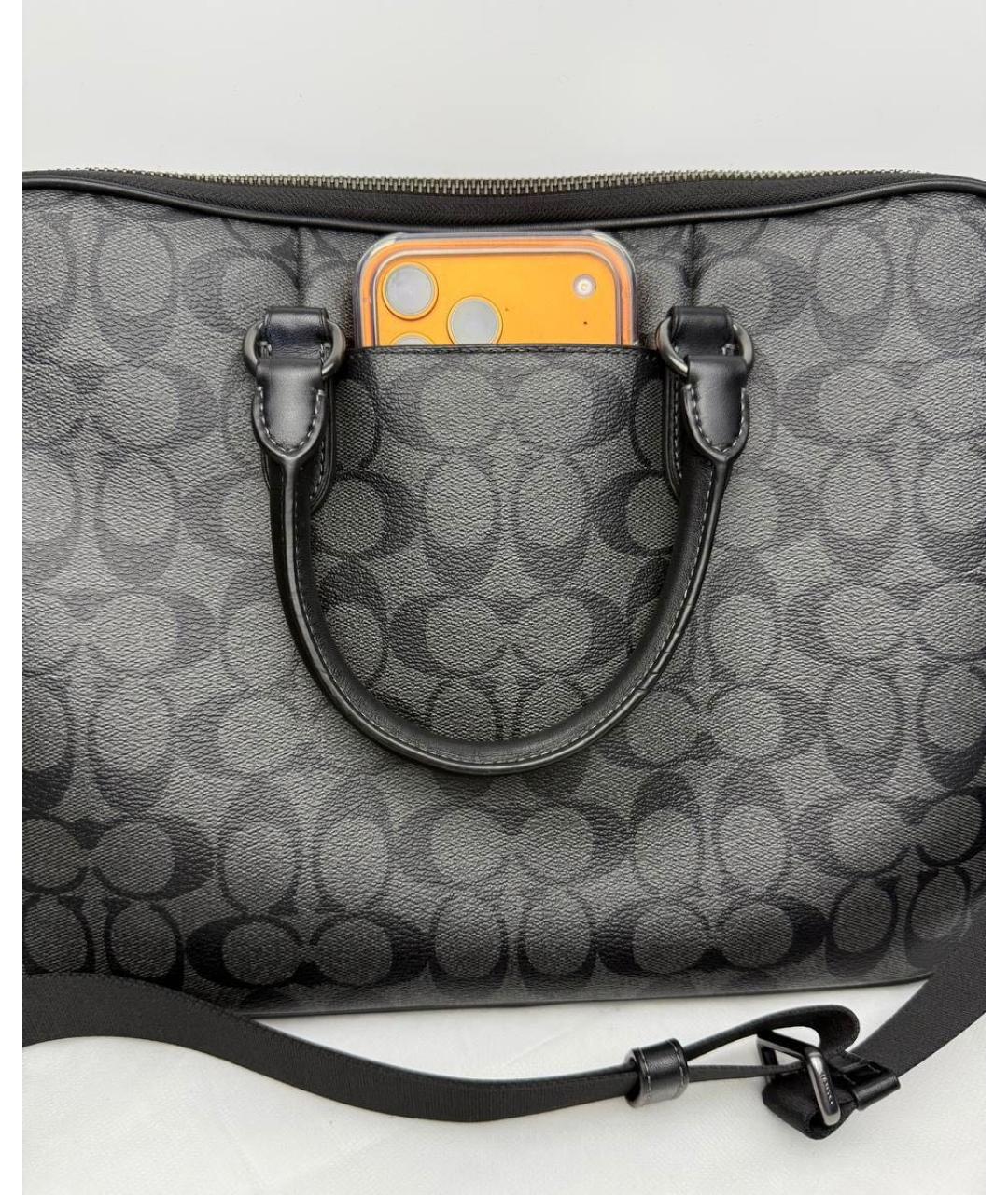 COACH Черная сумка на плечо из искусственной кожи, фото 3