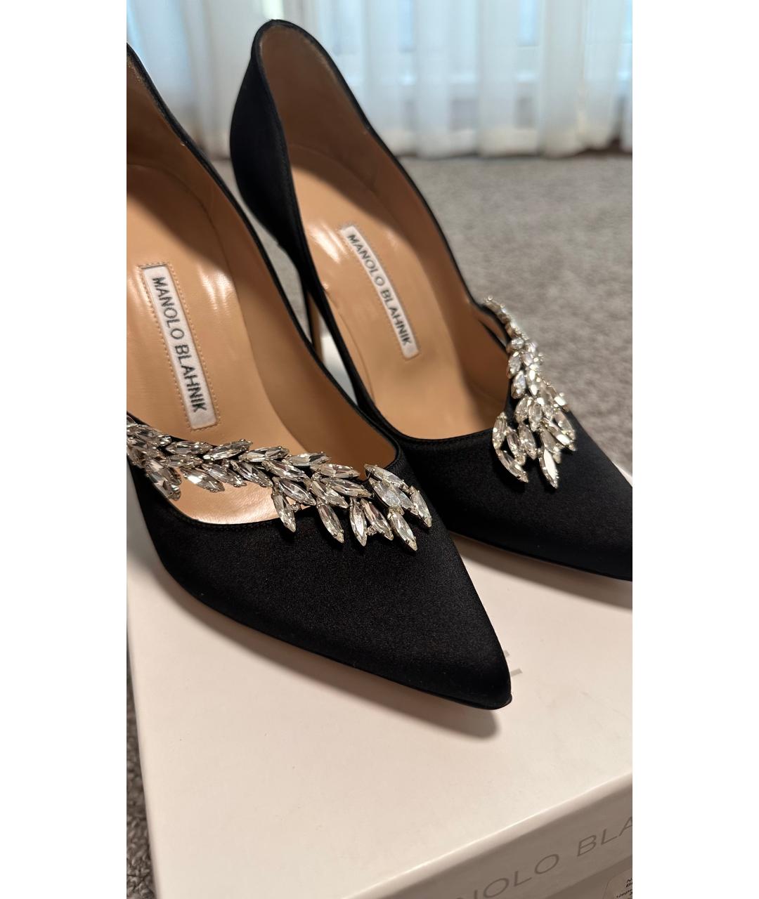 MANOLO BLAHNIK Черные текстильные туфли, фото 5