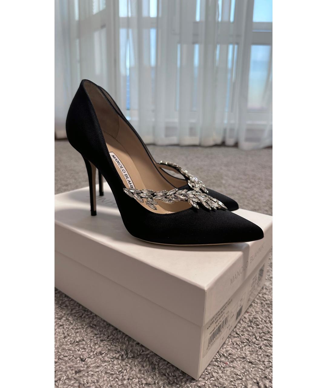 MANOLO BLAHNIK Черные текстильные туфли, фото 8