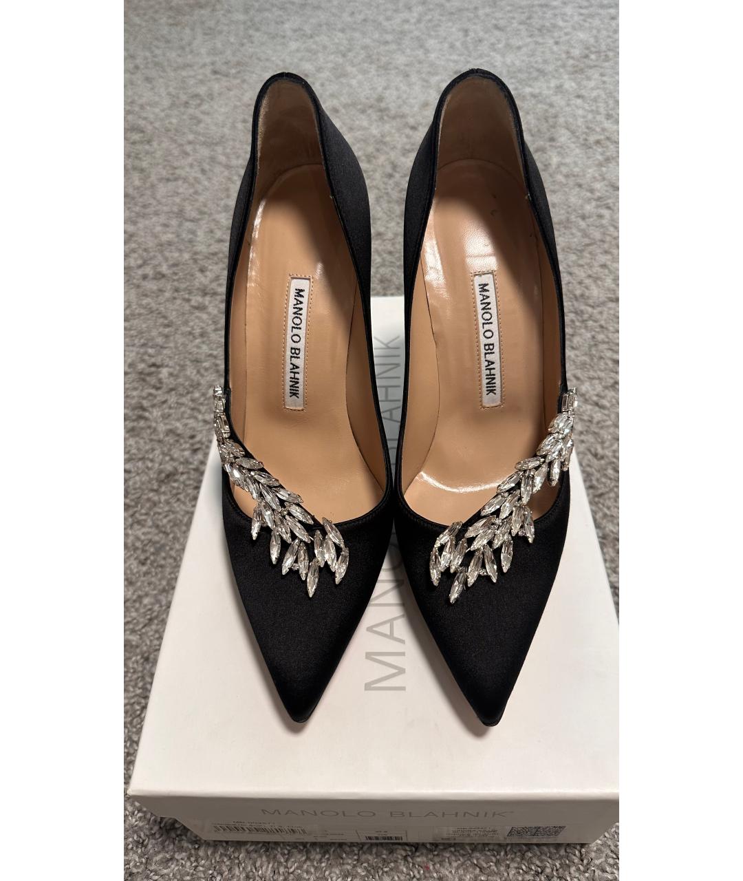MANOLO BLAHNIK Черные текстильные туфли, фото 2
