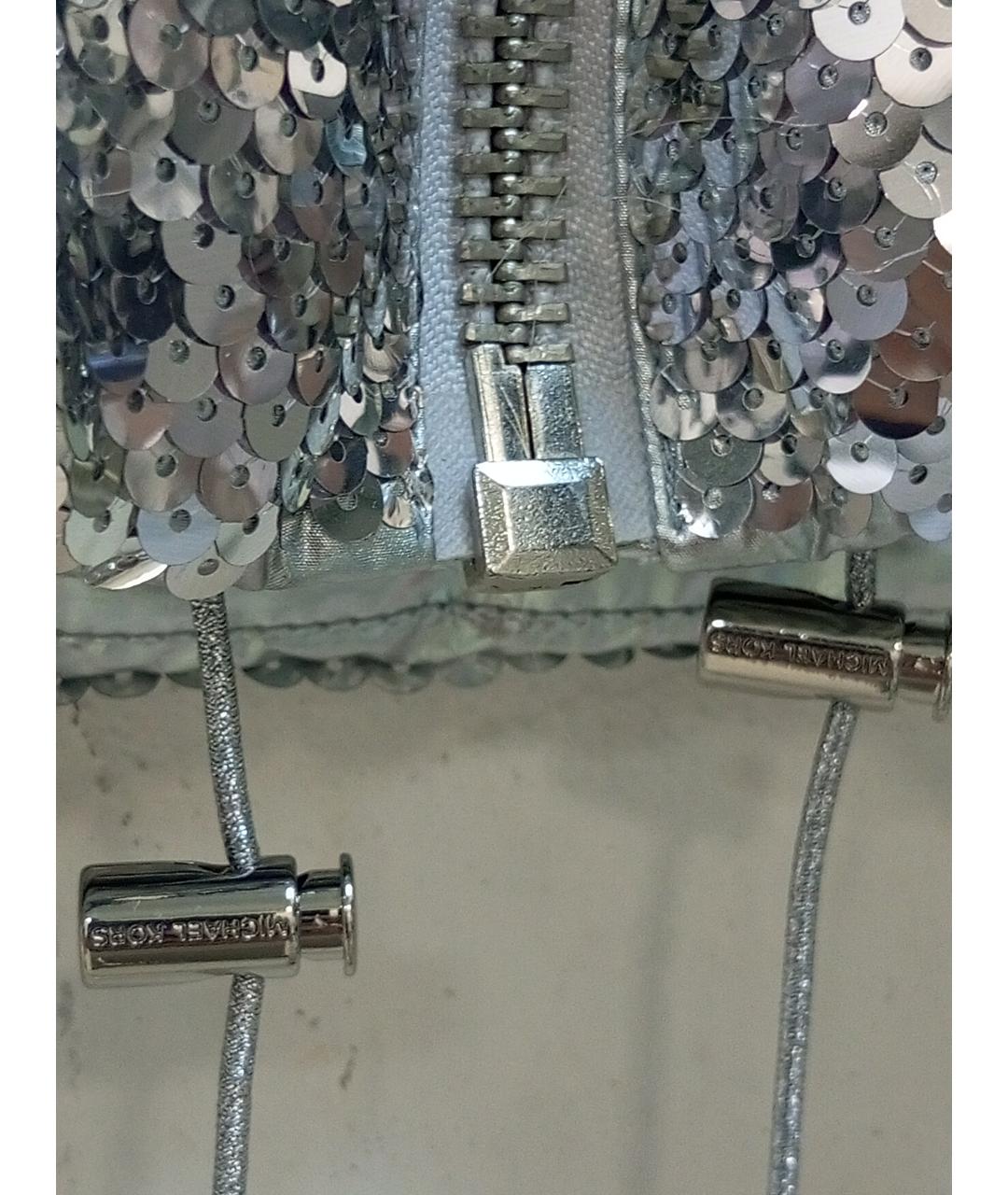 MICHAEL MICHAEL KORS Серебрянный полиамидовый пуховик, фото 5