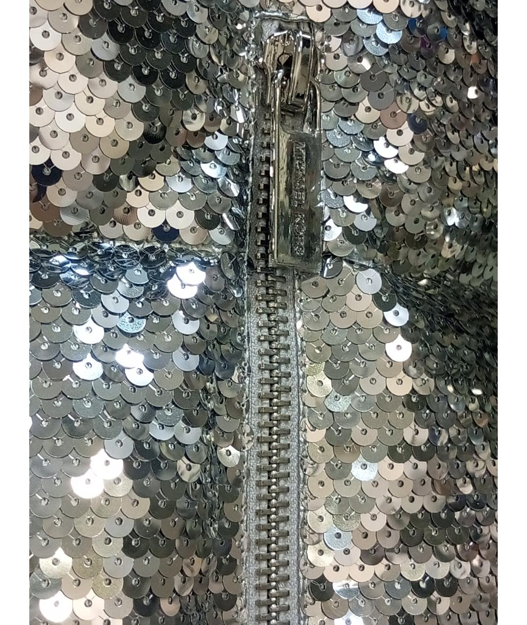 MICHAEL MICHAEL KORS Серебрянный полиамидовый пуховик, фото 6
