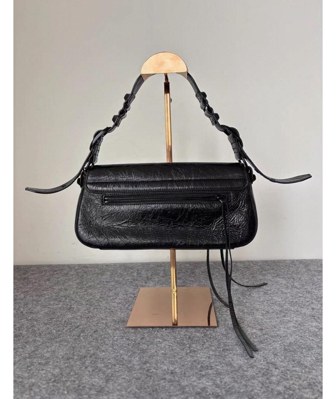 BALENCIAGA Черная кожаная сумка с короткими ручками, фото 3