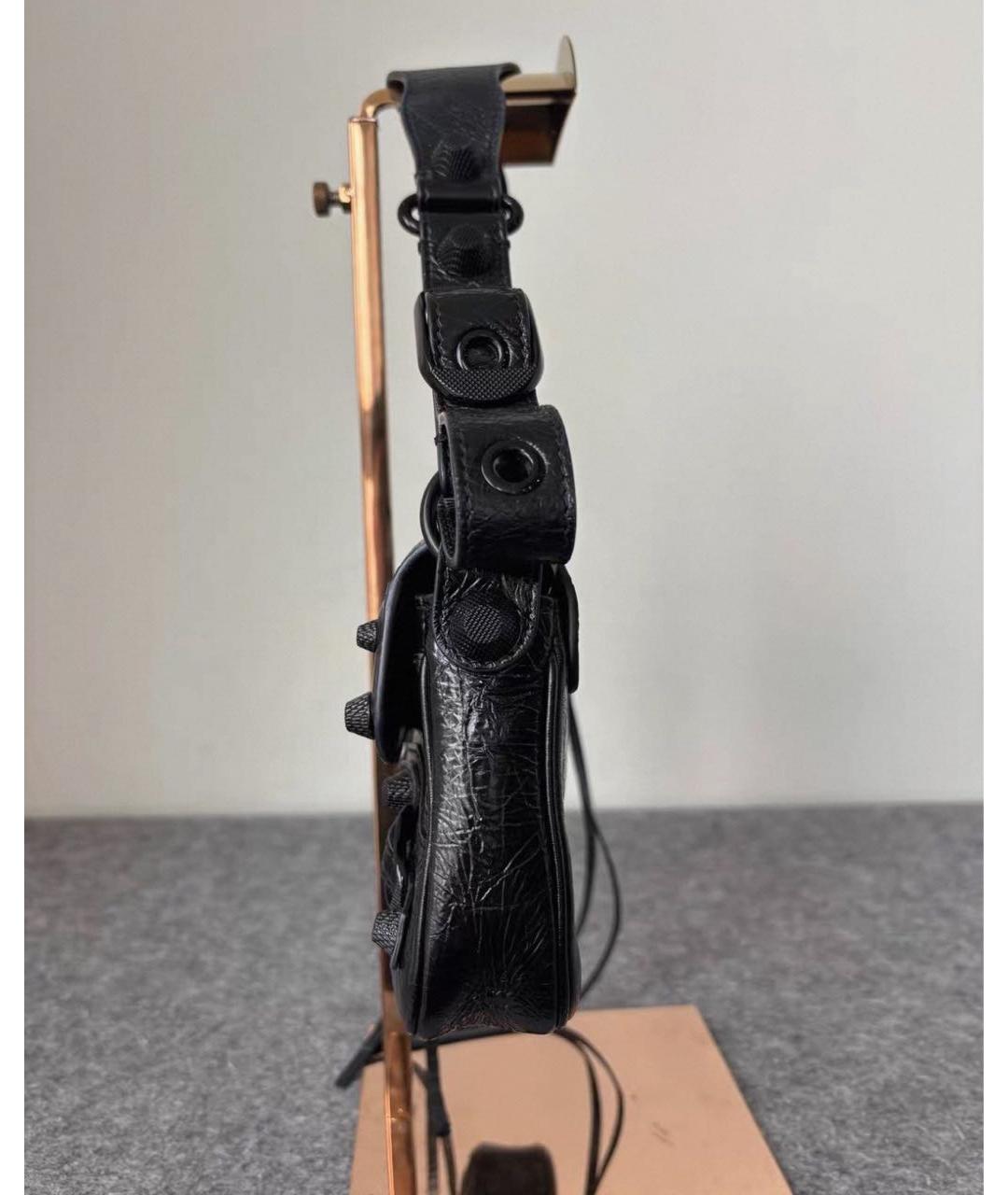 BALENCIAGA Черная кожаная сумка с короткими ручками, фото 6