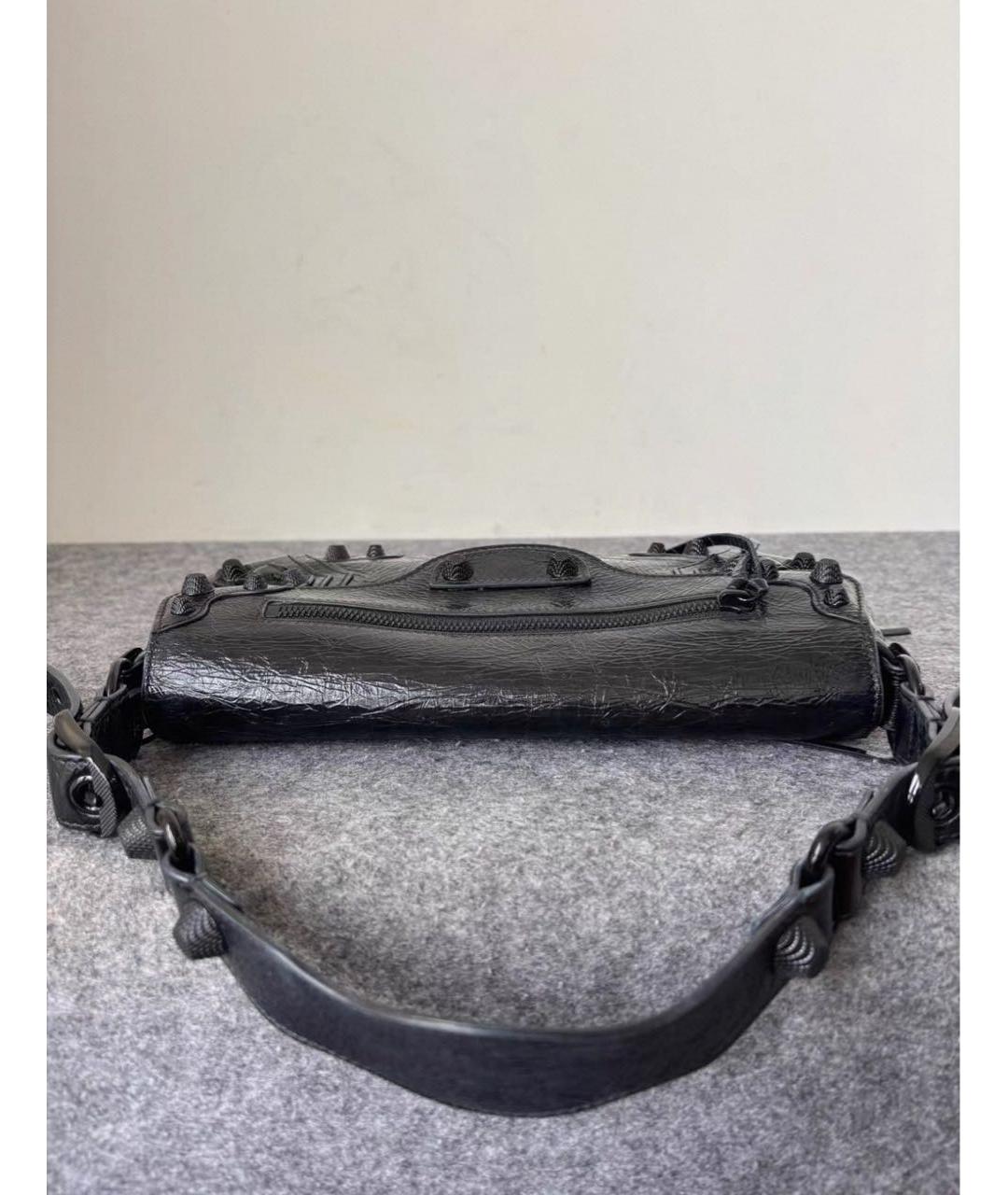 BALENCIAGA Черная кожаная сумка с короткими ручками, фото 7