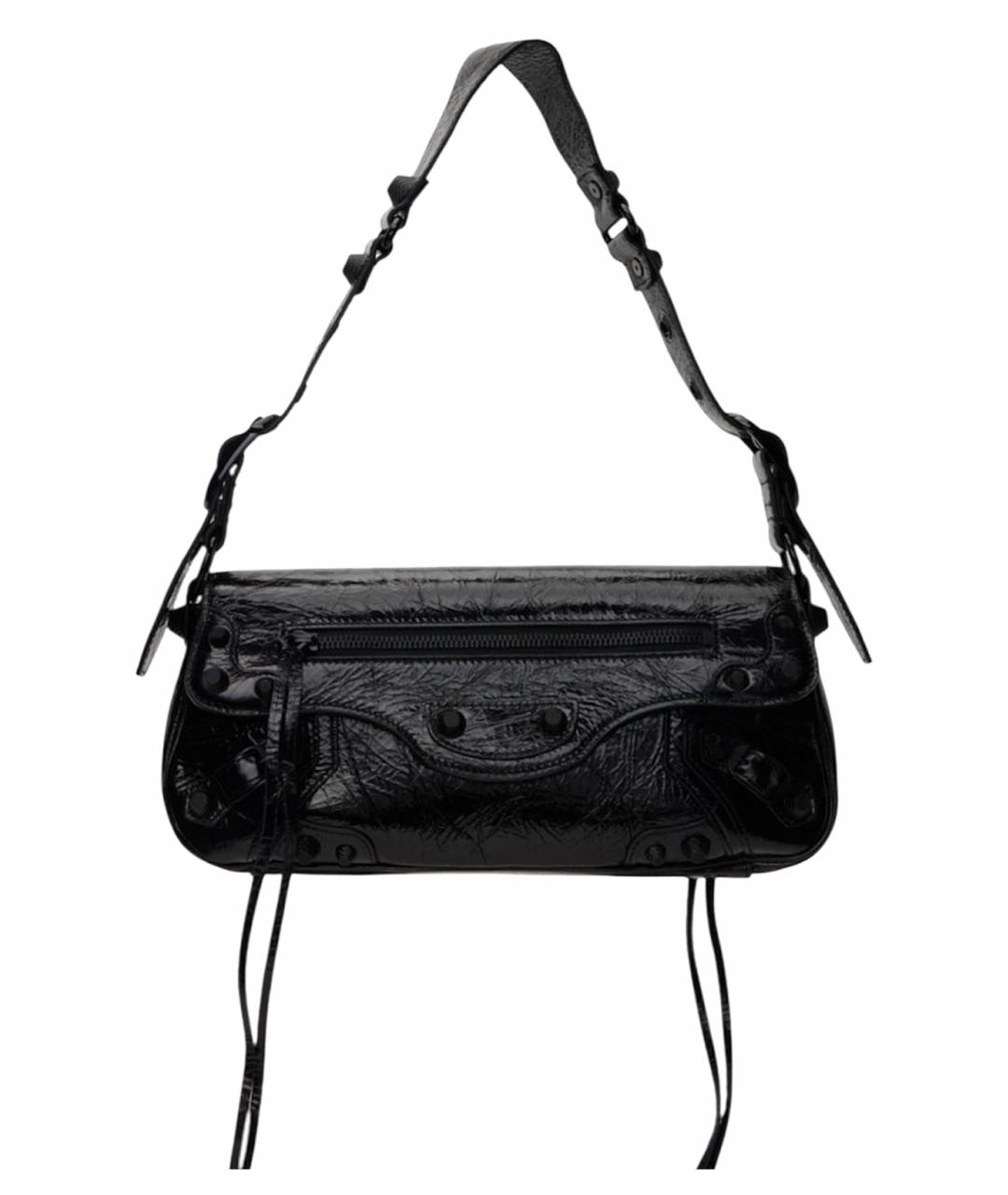 BALENCIAGA Черная кожаная сумка с короткими ручками, фото 1