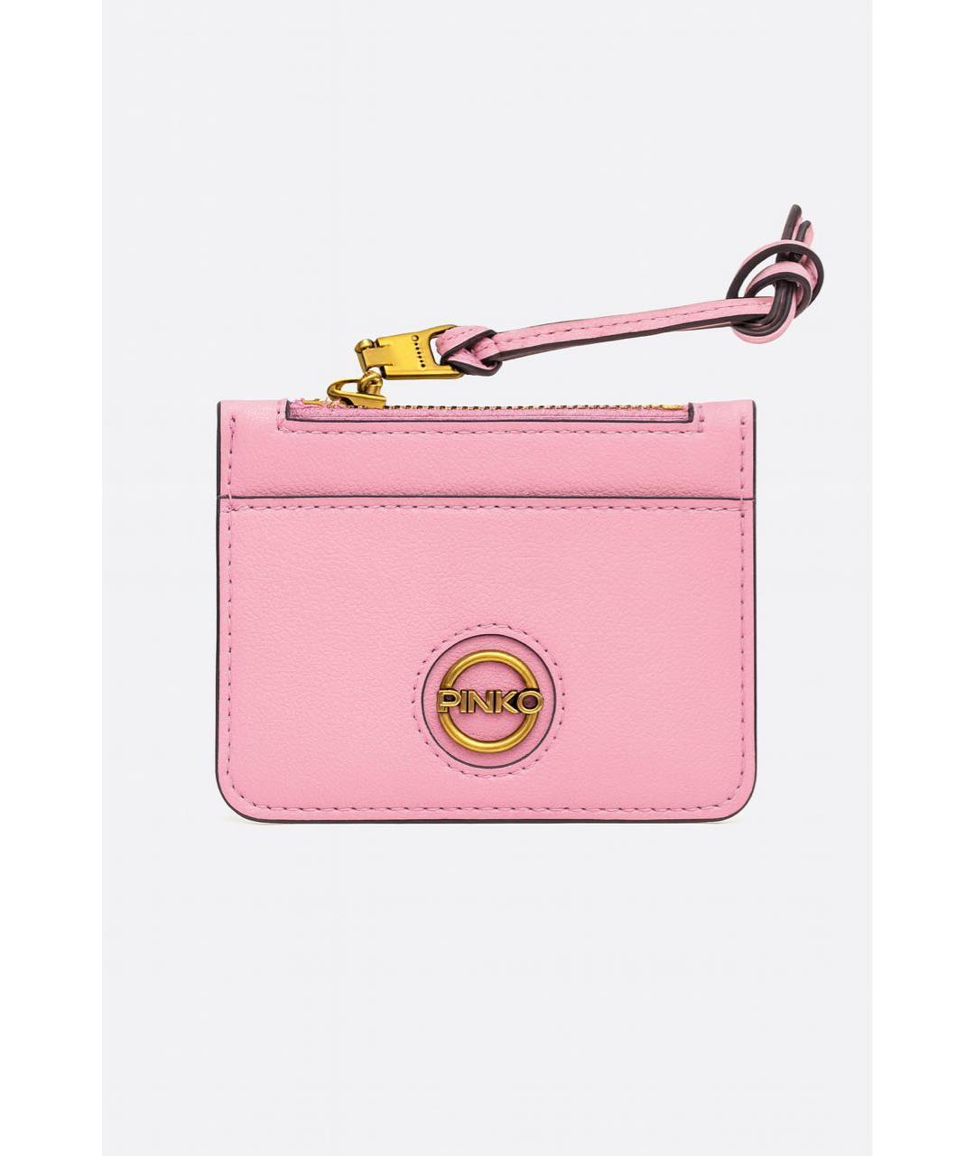 PINKO Розовый кожаный кардхолдер, фото 3