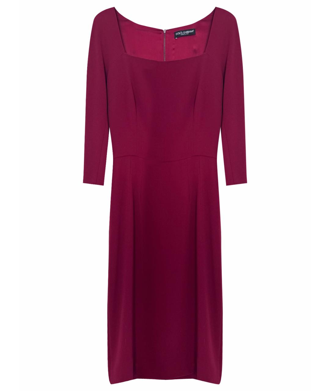 DOLCE&GABBANA Бордовое полиэстеровое повседневное платье, фото 1