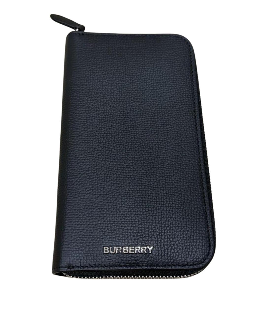 BURBERRY Черный кожаный кошелек, фото 1