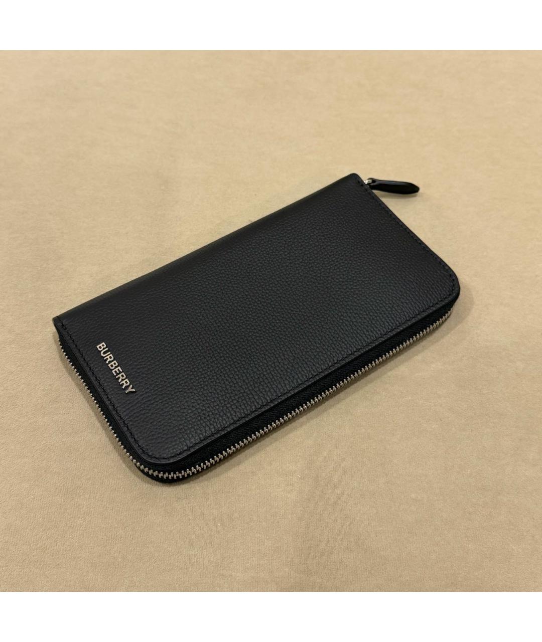 BURBERRY Черный кожаный кошелек, фото 4