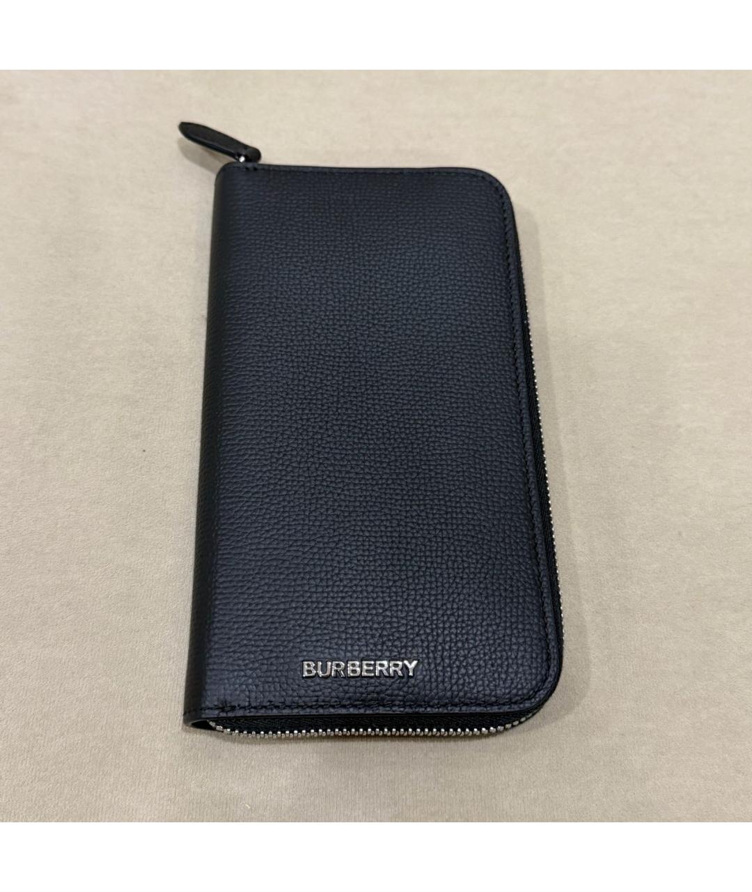 BURBERRY Черный кожаный кошелек, фото 5