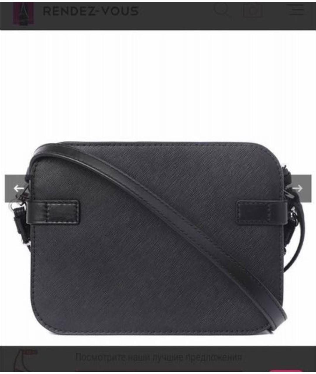 MICHAEL KORS Черная кожаная сумка через плечо, фото 6