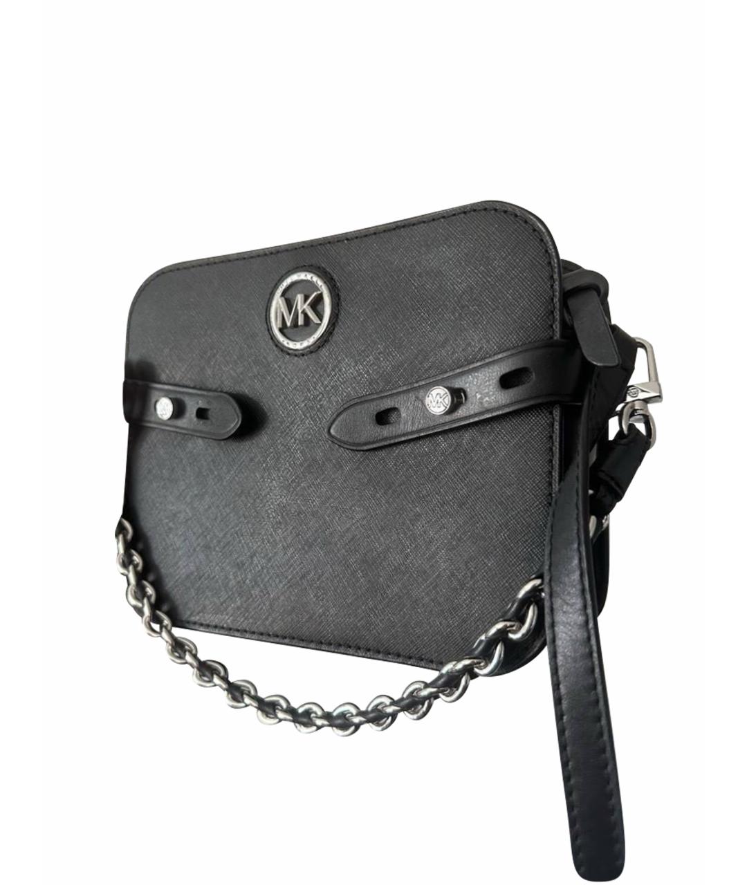 MICHAEL KORS Черная кожаная сумка через плечо, фото 1