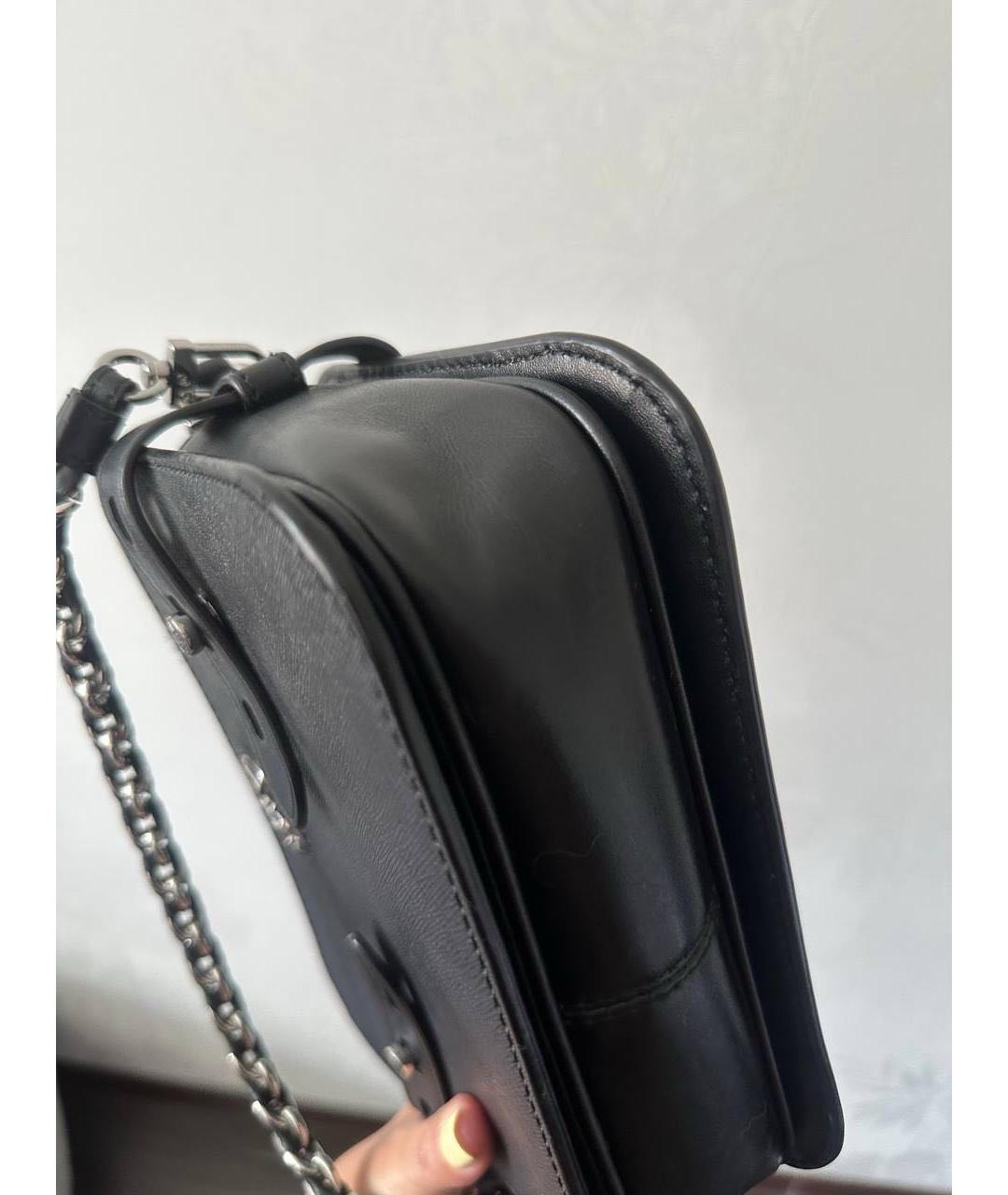 MICHAEL KORS Черная кожаная сумка через плечо, фото 2