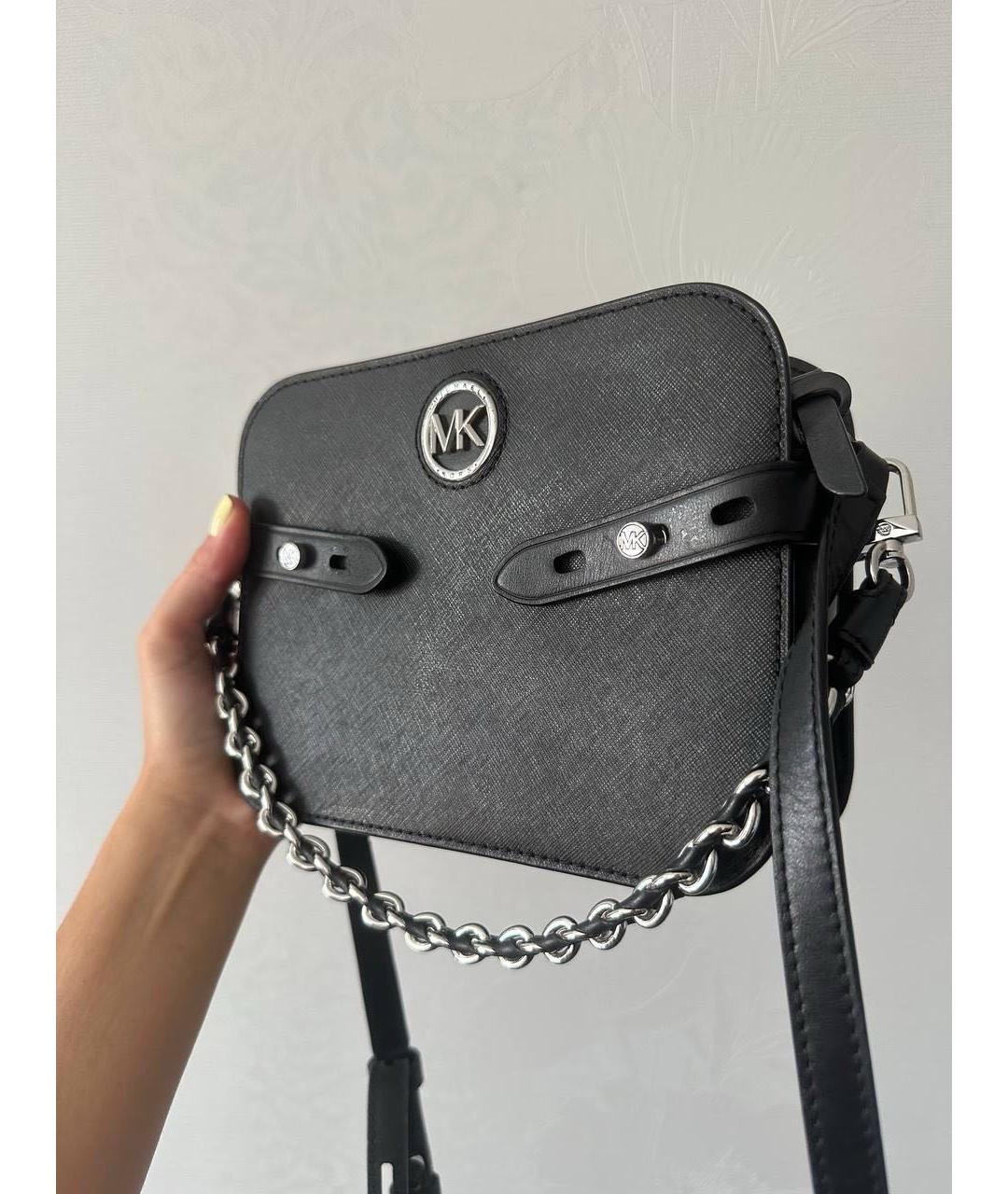 MICHAEL KORS Черная кожаная сумка через плечо, фото 8