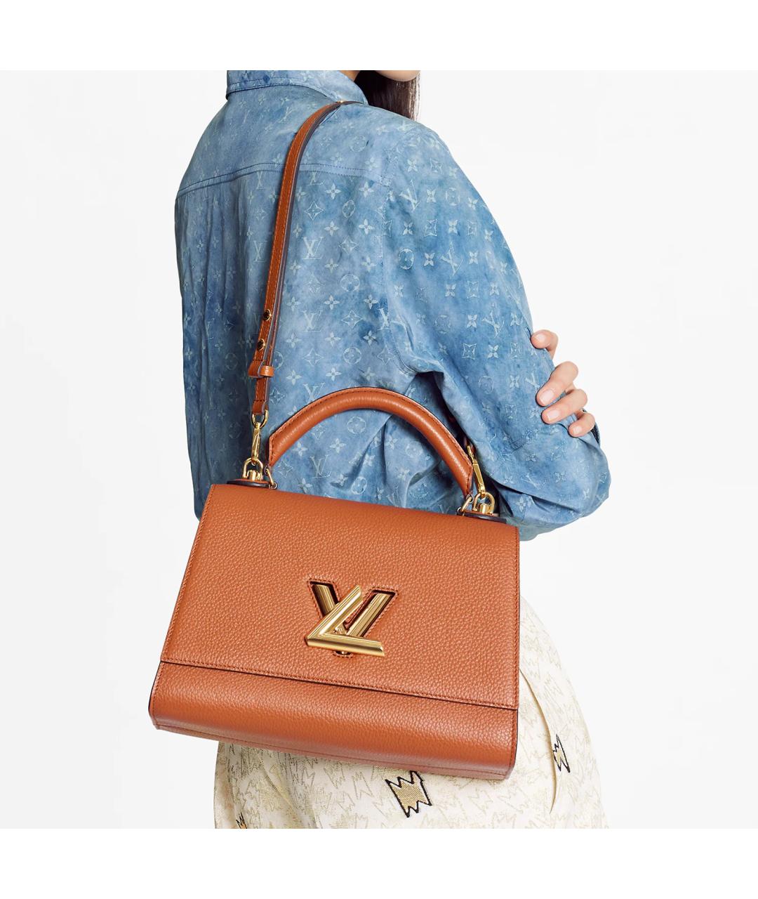 LOUIS VUITTON Коричневая кожаная сумка через плечо, фото 6