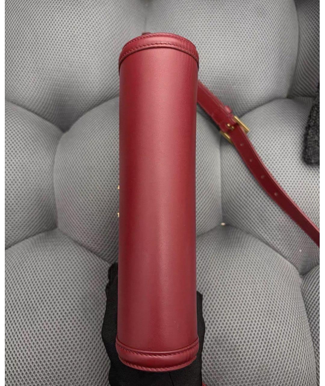 SAINT LAURENT Бордовая кожаная сумка через плечо, фото 5