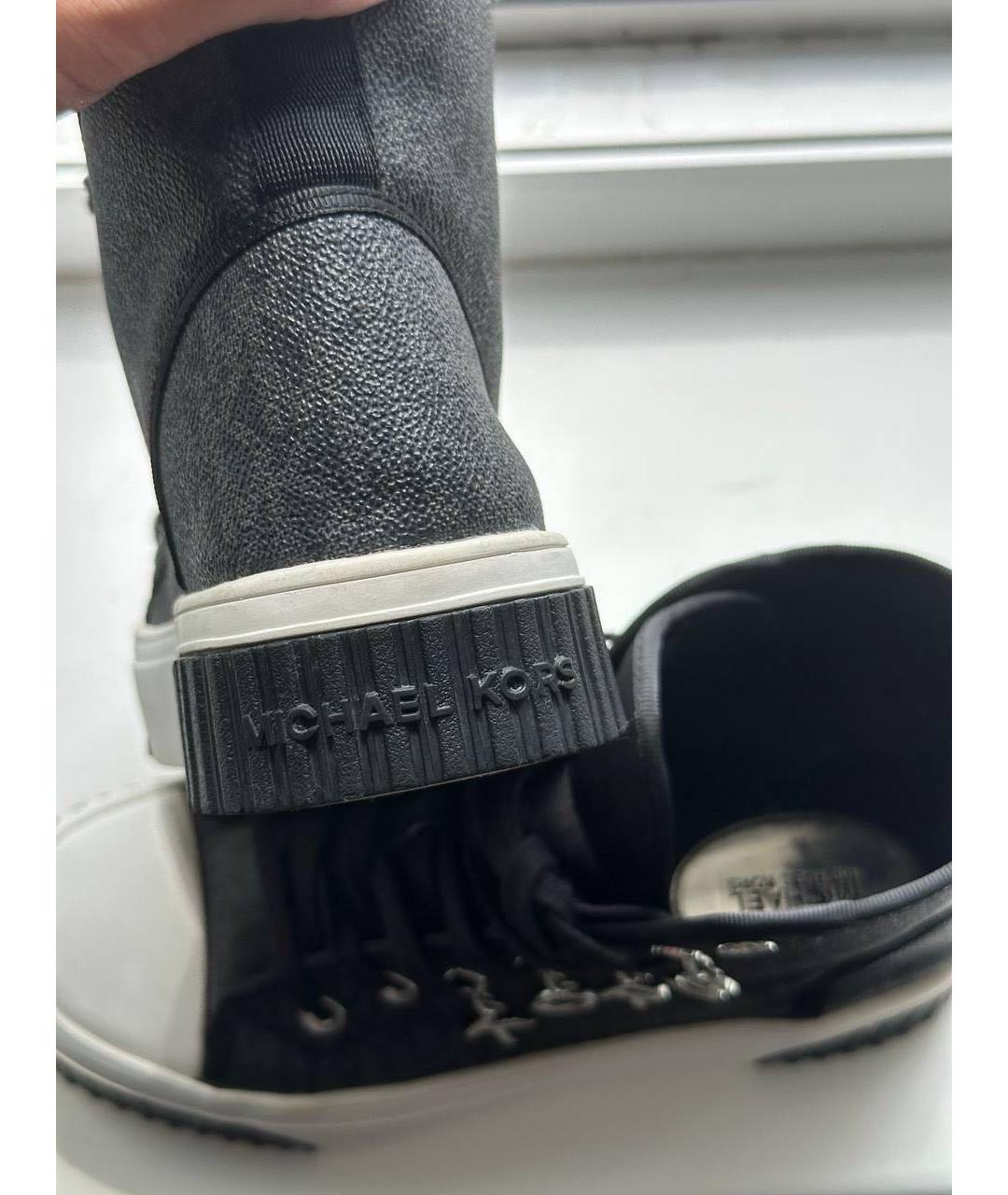 MICHAEL KORS Антрацитовые кеды из искусственной кожи, фото 4