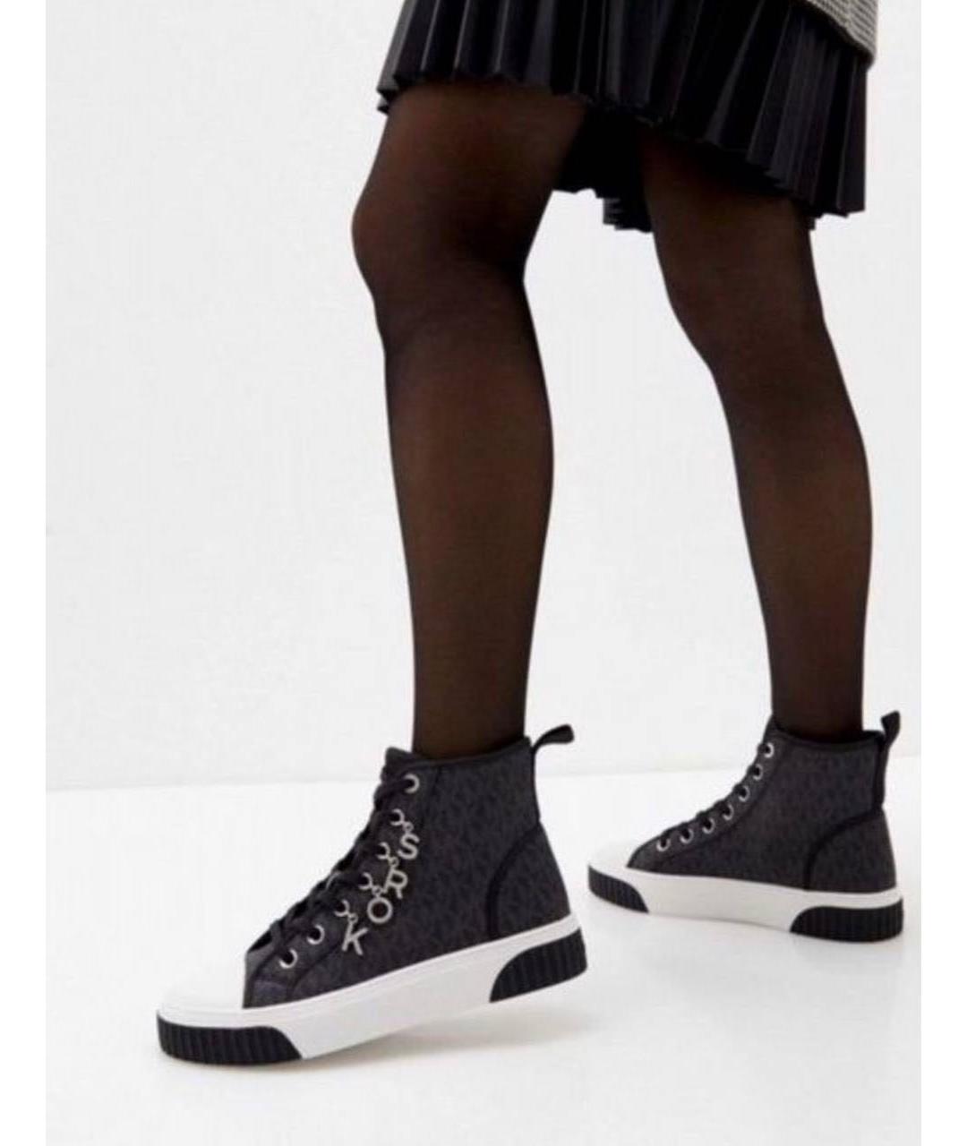 MICHAEL KORS Антрацитовые кеды из искусственной кожи, фото 6