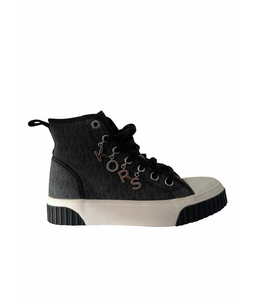 MICHAEL KORS Антрацитовые кеды из искусственной кожи, фото 1