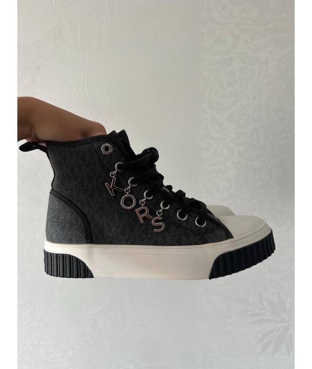 MICHAEL KORS Антрацитовые кеды из искусственной кожи, фото 8