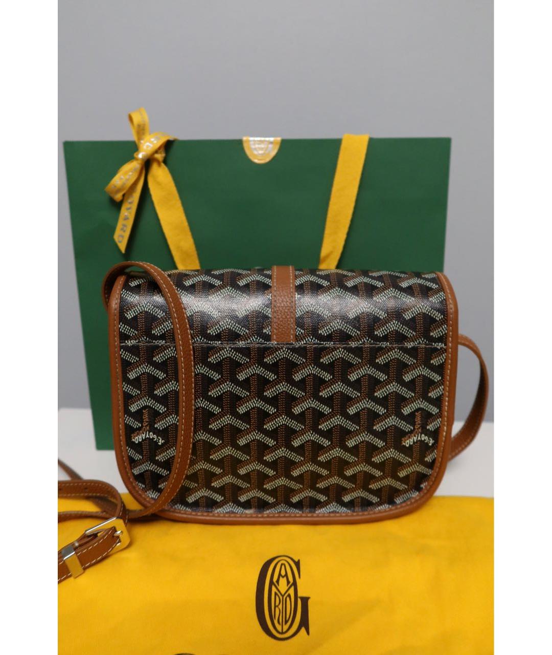 GOYARD Коричневая кожаная сумка на плечо, фото 3