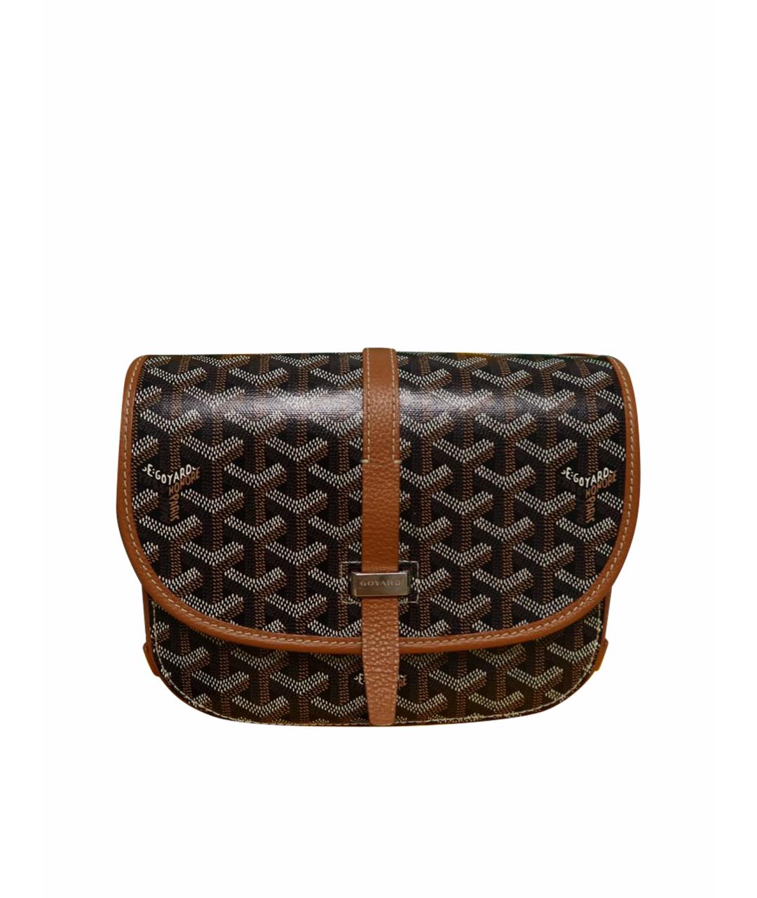 GOYARD Коричневая кожаная сумка на плечо, фото 1