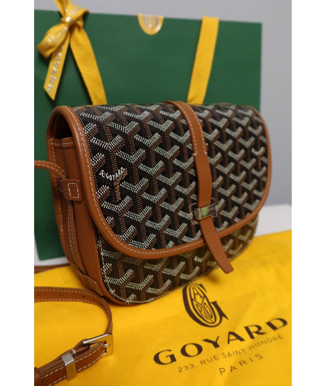 GOYARD Коричневая кожаная сумка на плечо, фото 2