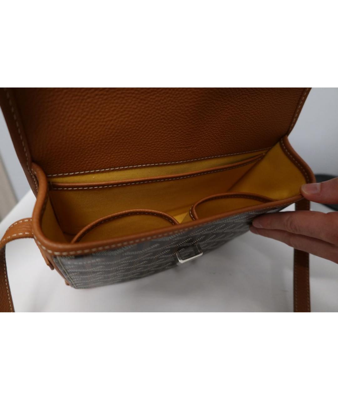 GOYARD Коричневая кожаная сумка на плечо, фото 4