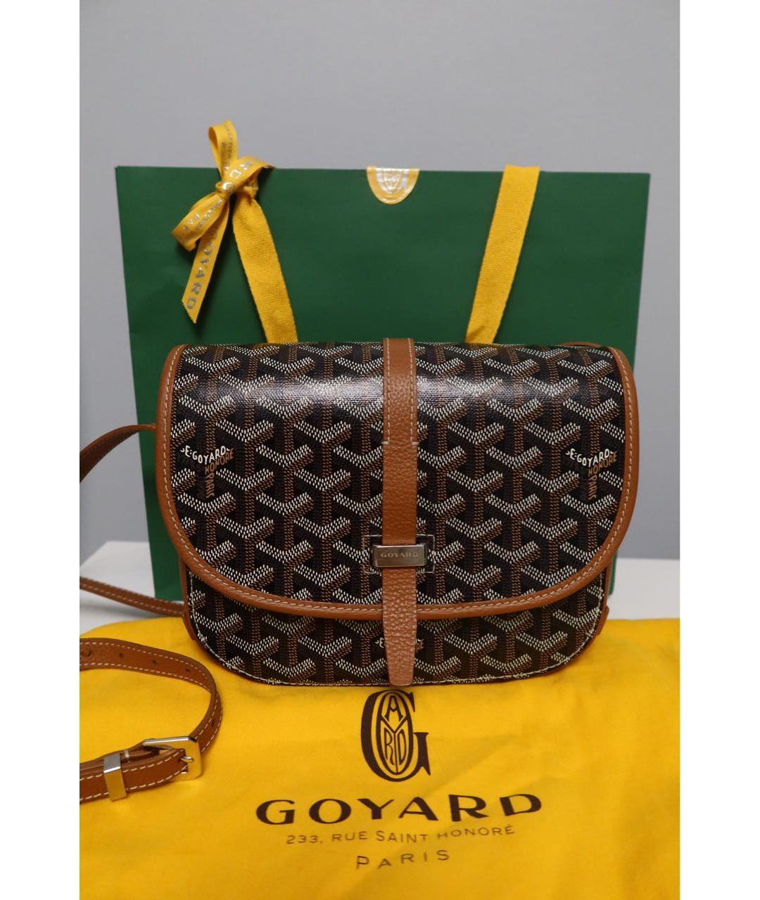 GOYARD Коричневая кожаная сумка на плечо, фото 9