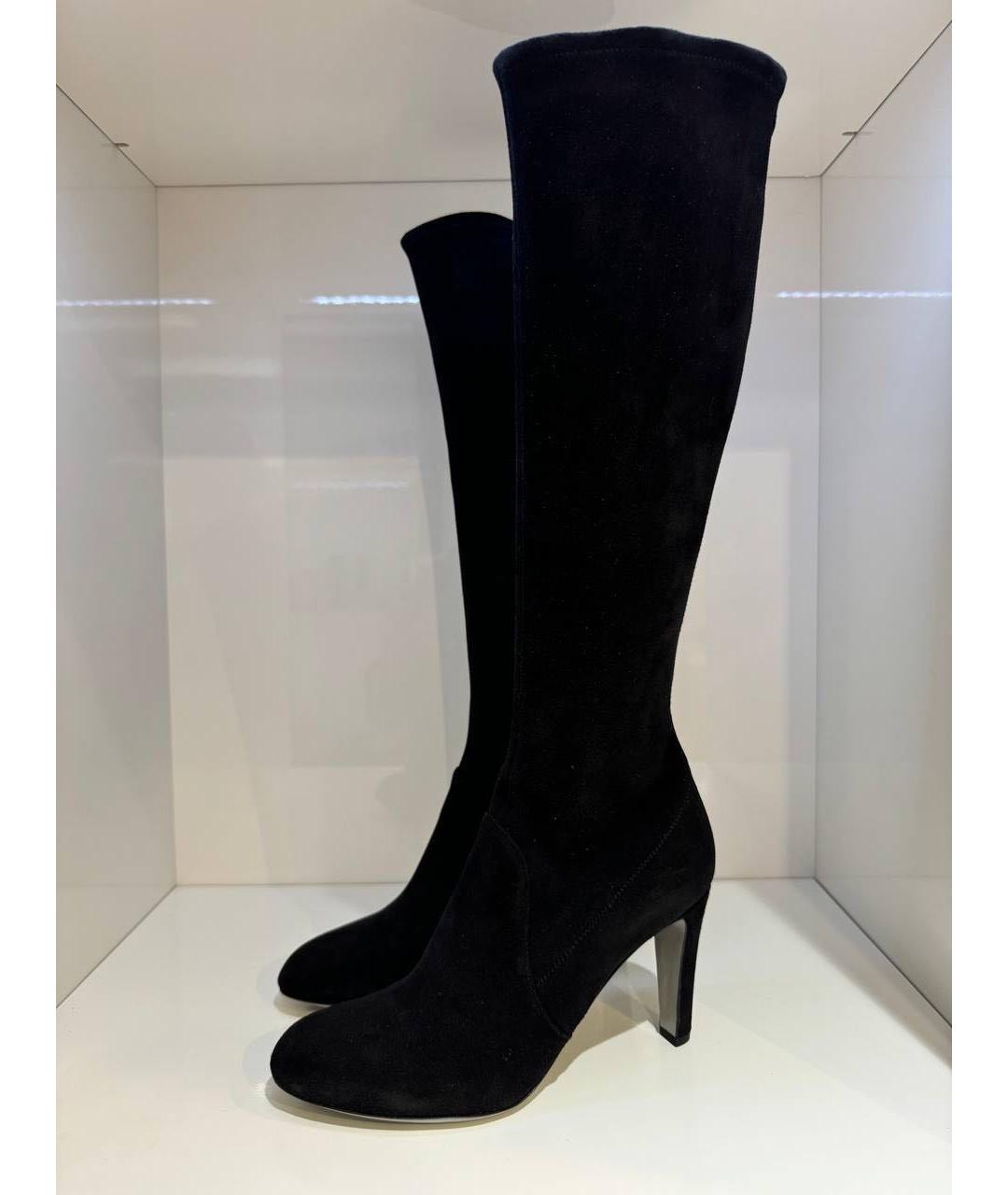 SERGIO ROSSI Черные замшевые сапоги, фото 4